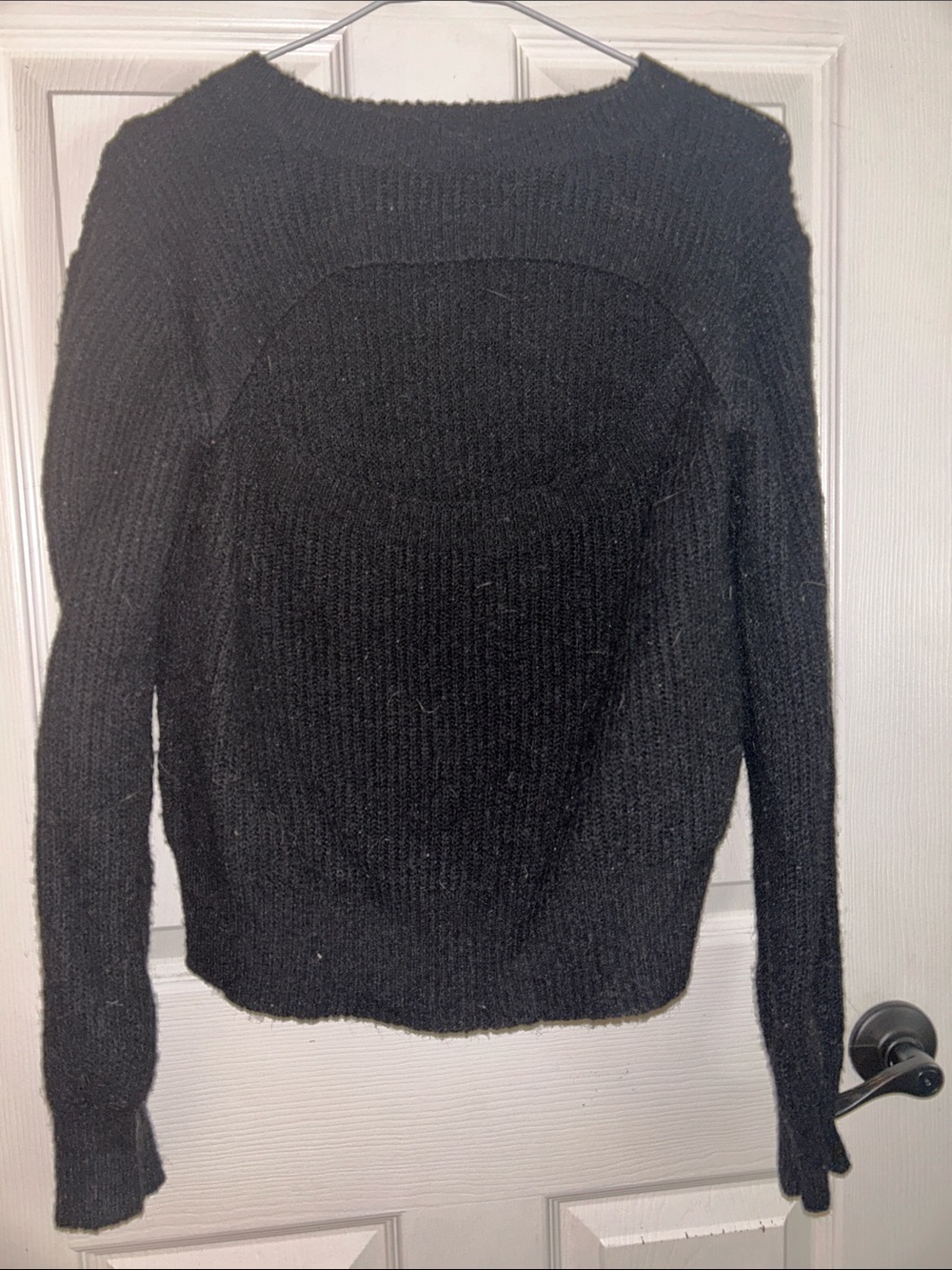 Black Women's Cozy Knit Sweater with Peep Chest